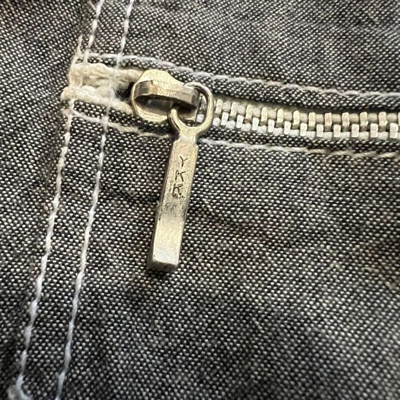 Benetton Made in Italy Gray Chambray Work Shirt XL - Picture 8 of 10